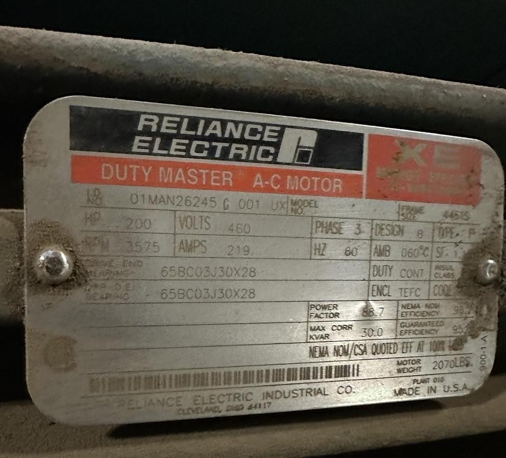 Used Spencer,RB-505,200hp 3500RPM Centrifugal Commercial Blower