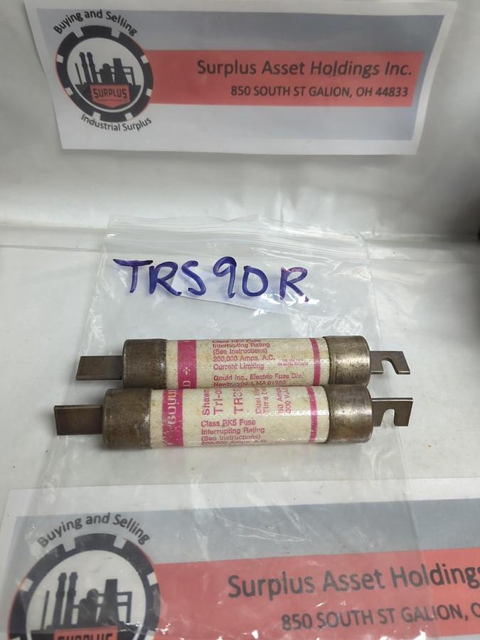 Used GOULD SHAWMUT,TR90R,TRI-ONIC FUSE 90 AMP LOT OF 2 PRE-OWNED