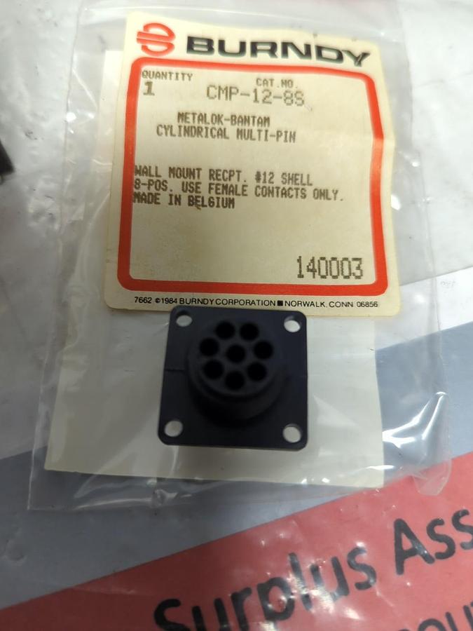 BURNDY,CMP-12-8S,CYLINDRICAL MULTI-PIN 8-CORE SOCKET NOS