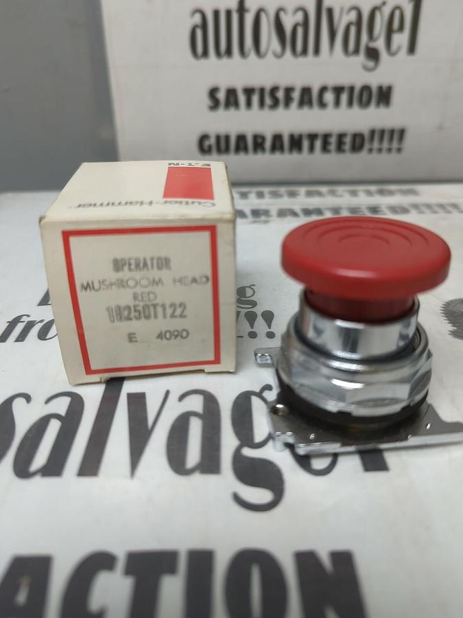 EATON CUTLER-HAMMER,10250T122,RED OPERATOR MUSHROOM HEAD PUSH BUTTON..NOS