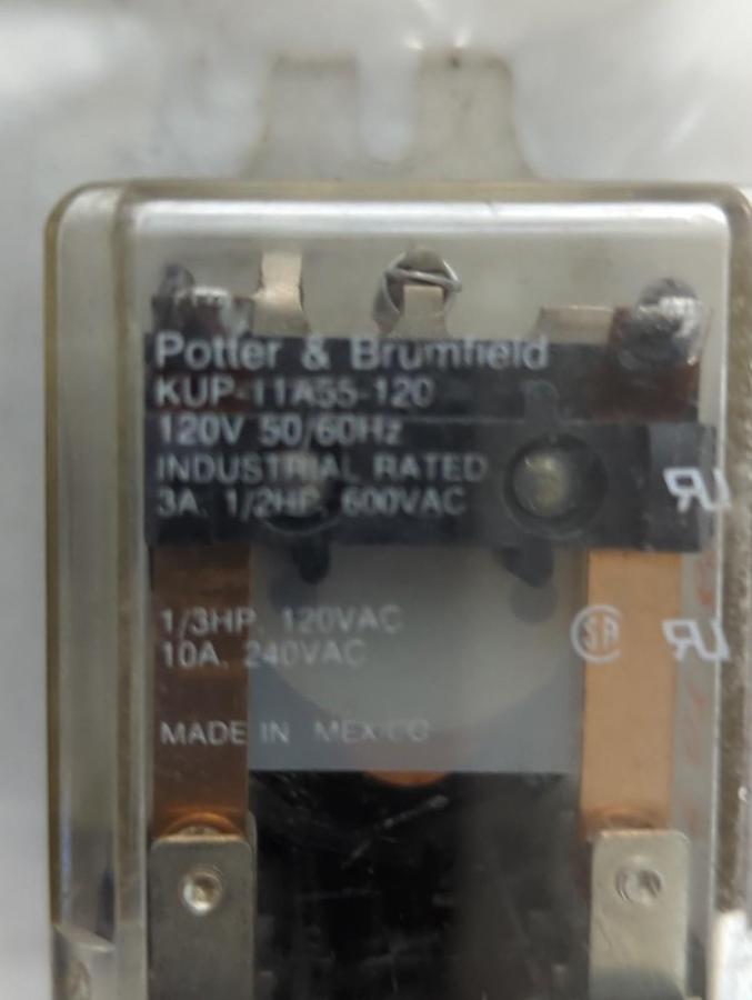 Used POTTER & BRUMFIELD,KUP-11A55-120,RELAY LOT OF 2 PRE-OWNED