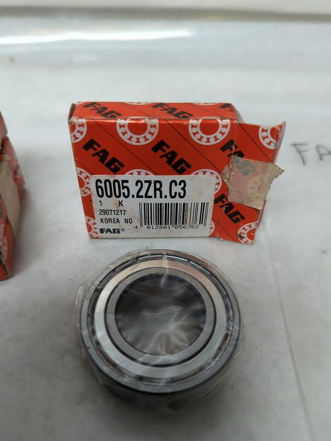 FAG,6005-2ZR-C3,SHIELDED DEEP GROOVE BALL BEARING 25MM BORE LOT OF 5 NOS