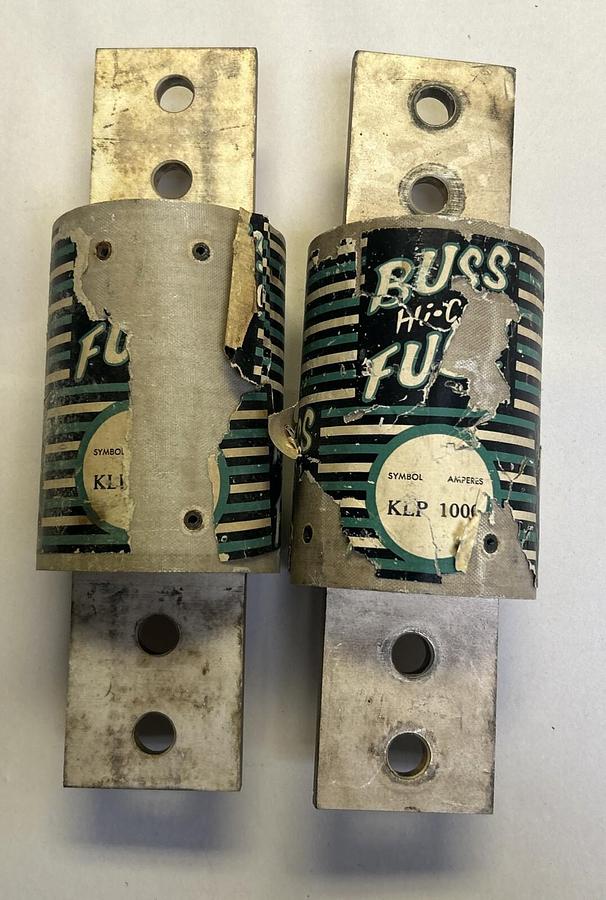 Used BUSSMANN,KLP1000,LIMITRON FUSE 1000A 600V LOT OF 2