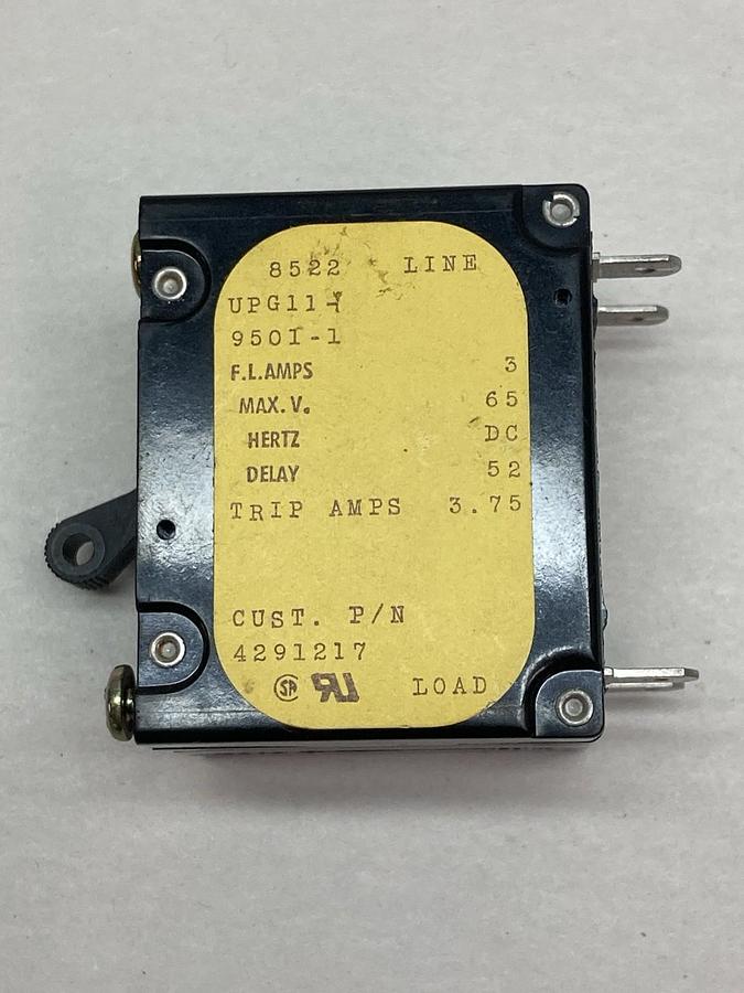 Airpax,UPG11-9501-1,2-Pole Panel Mount Breaker