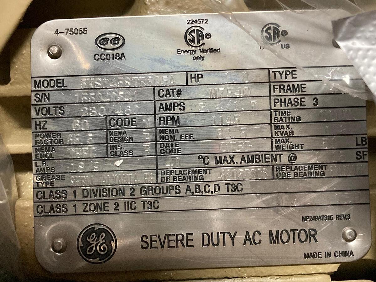 GE Motors,M7540 5K5145STE305A,1HP Motor 1145 RPM 230/460 Volts  145T Frame