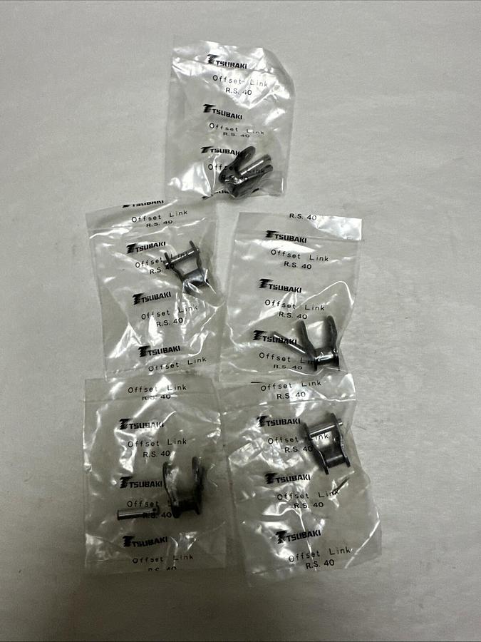 Used Tsubaki,RS40,Offset Connecting Link LOT of 5