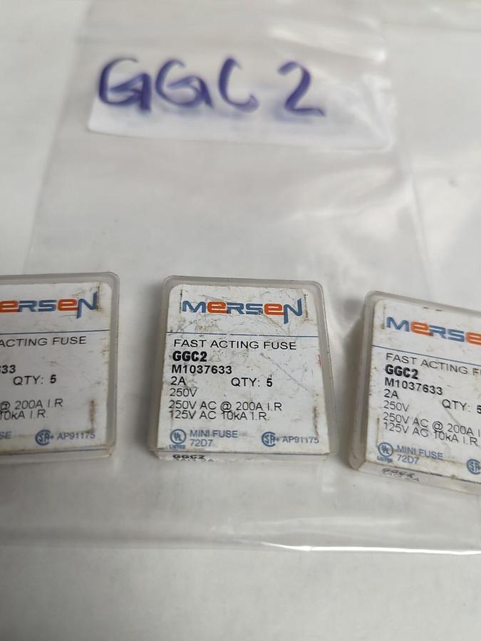 MERSEN,GGC-2,FAST ACTING 2 AMP FUSE LOT OF 15 NOS