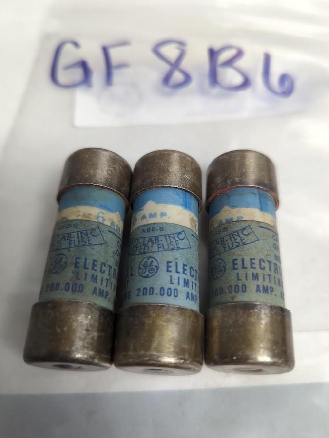 Used GE,GF8B6,CLF FUSE 6 AMP LOT OF 3 PRE-OWNED
