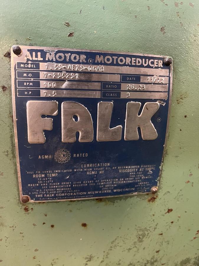 Used FALK,7.59-4EZ3-06AS,MOTOREDUCER GEAR REDUCER RATIO 26.25 7.5HP 100RPM