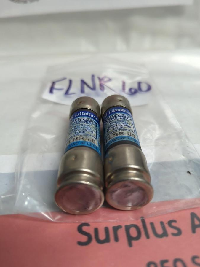 Used LITTELFUSE,FLNR-60,POWR-GARD 60 AMP FUSE LOT OF 2 PRE-OWNED