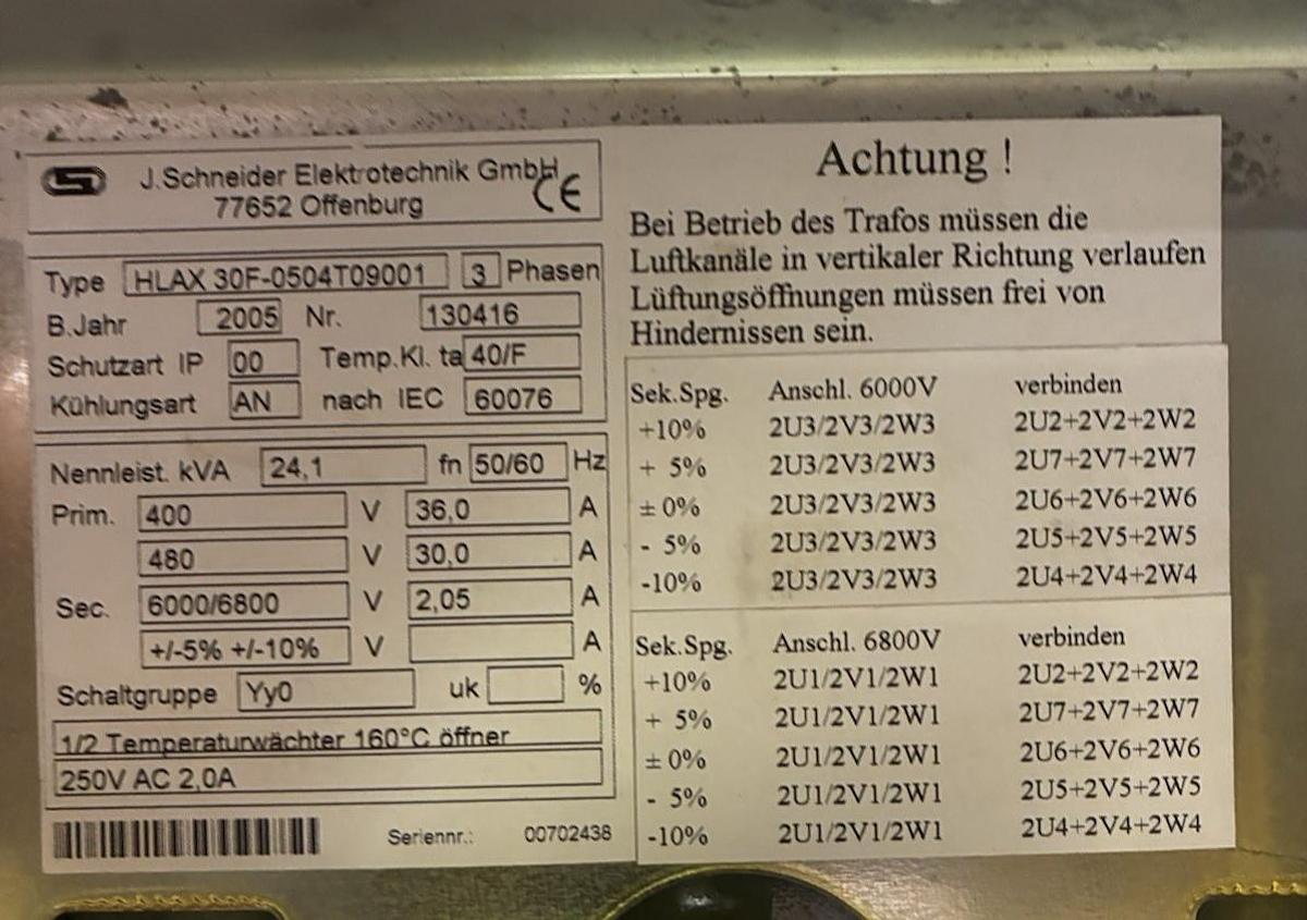 J. Schneider,HLAX 30F-0504T09001,Transformer 24.1kva 460/480V 3ph