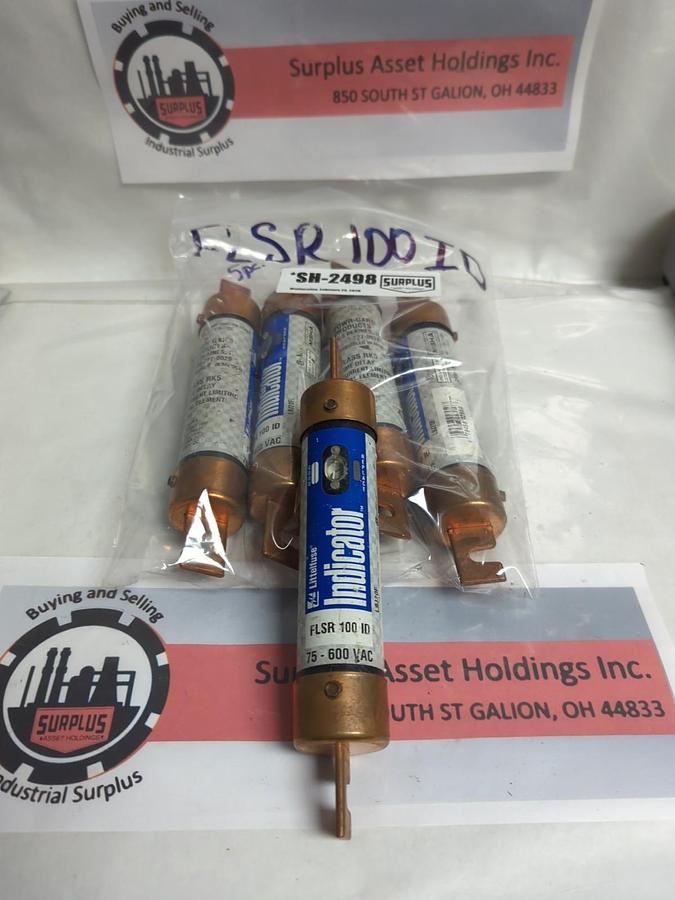 Used LITTELFUSE,FLSR100ID,INDICATOR 100 AMP FUSE LOTOF 5 PRE-OWNED