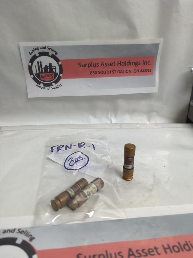 Used COOPER BUSSMANN,FRN-R-1,FUSETRON 1 AMP FUSE LOT OF 3 PRE-OWNED