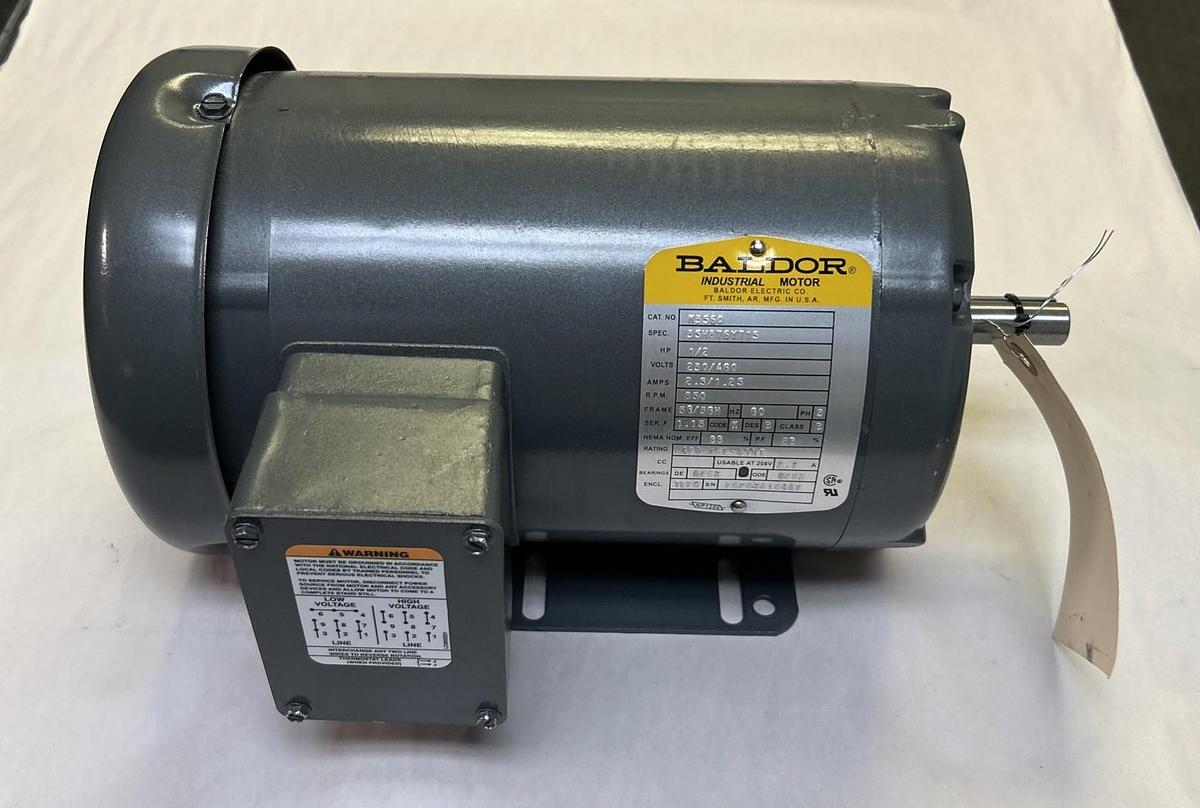 Used BALDOR,M3560,MOTOR 1/2HP 850RPM 230/460V 3PH 56/56H FRAME