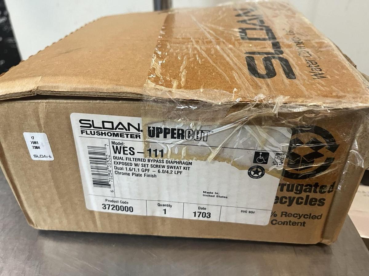 SLOAN,WES-111,CHROME FLUSHOMETER UPPER CUT DUAL FILTERED DUAL 1.6/1.1GPF