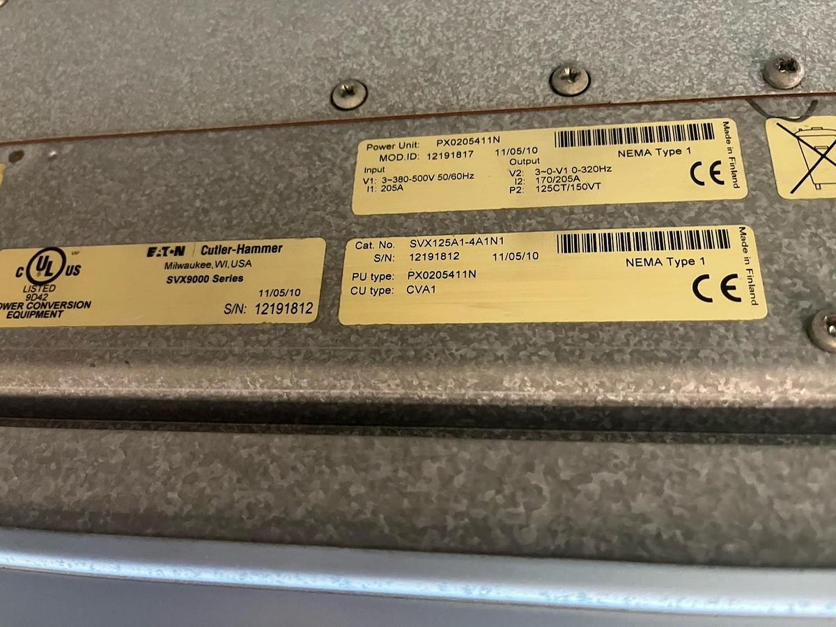 Used EATON CUTLER HAMMER,SVX125A1-4A1N1,SVX 9000 VFD AC DRIVE 125HP