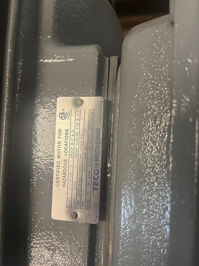 TECO WESTINGHOUSE,EPO404C,HAZARD DUTY MOTOR 40HP 1770RPM 3PH AEHH8N 324TC
