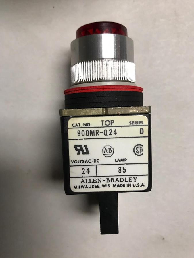 Allen-Bradley,800MR-Q24R,Round Pilot Light Red  Series D lot 0f  3