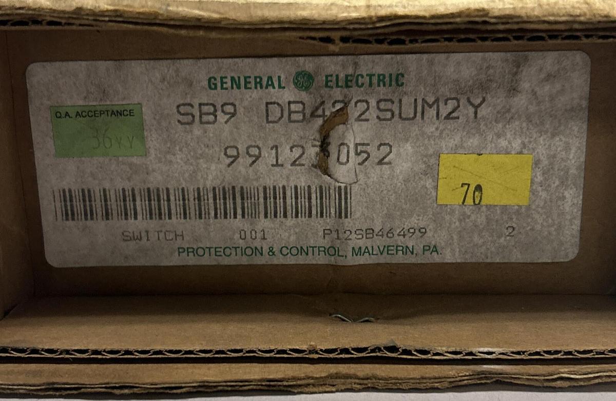 GENERAL ELECTRIC,SB9DB422SUM2Y,CONTROL SWITCH NOS