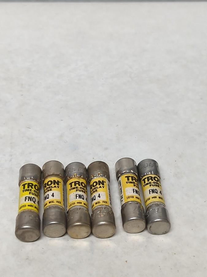 COOPER BUSSMANN,FNQ 4,TRON 4 AMP FUSE LOT OF 6 NOS