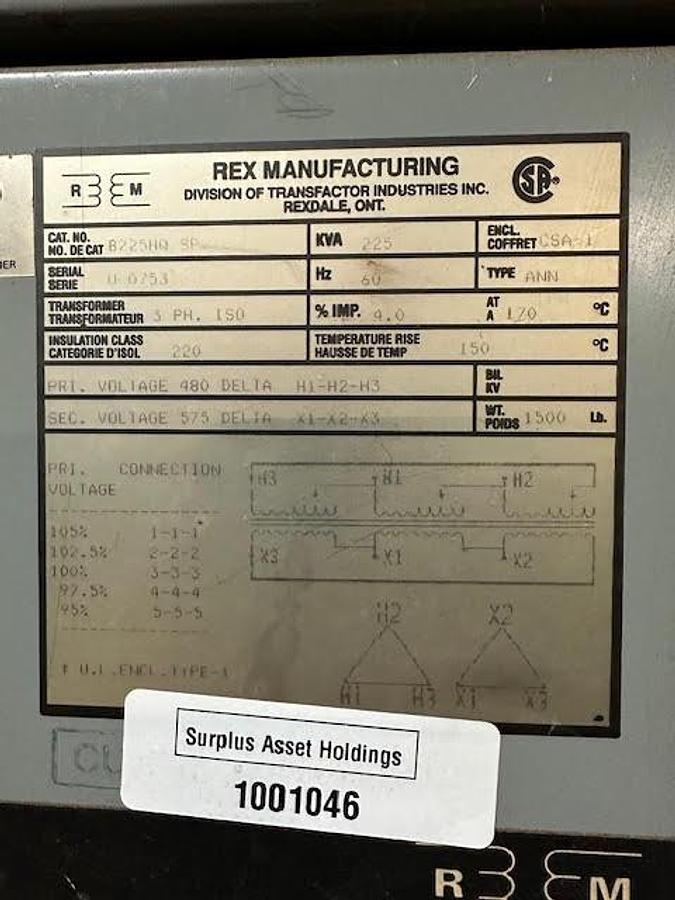 Used Rex Manufacturing 225