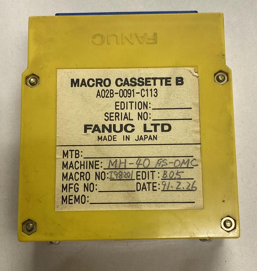 Used FANUC,A02B-0091-C113,MACRO CASSETTE B MEMORY UNIT