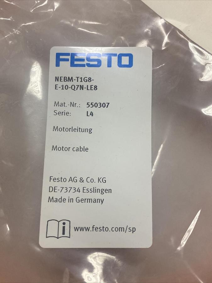 Used FESTO,NEBM-T1G8-E-10-Q7N-LE8,MOTOR CABLE NEW