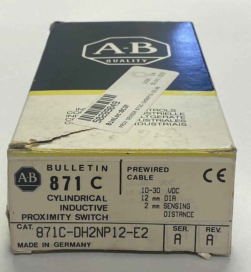 Used ALLEN BRADLEY,871C-DH2NP12-E2,SER A REV A PROXIMITY SWITCH NEW