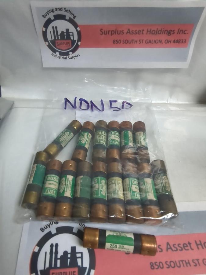 Used COOPER BUSSMANN,NON-50,ONE-TIME FUSE 50 AMP LOT OF 16 PRE-OWNED