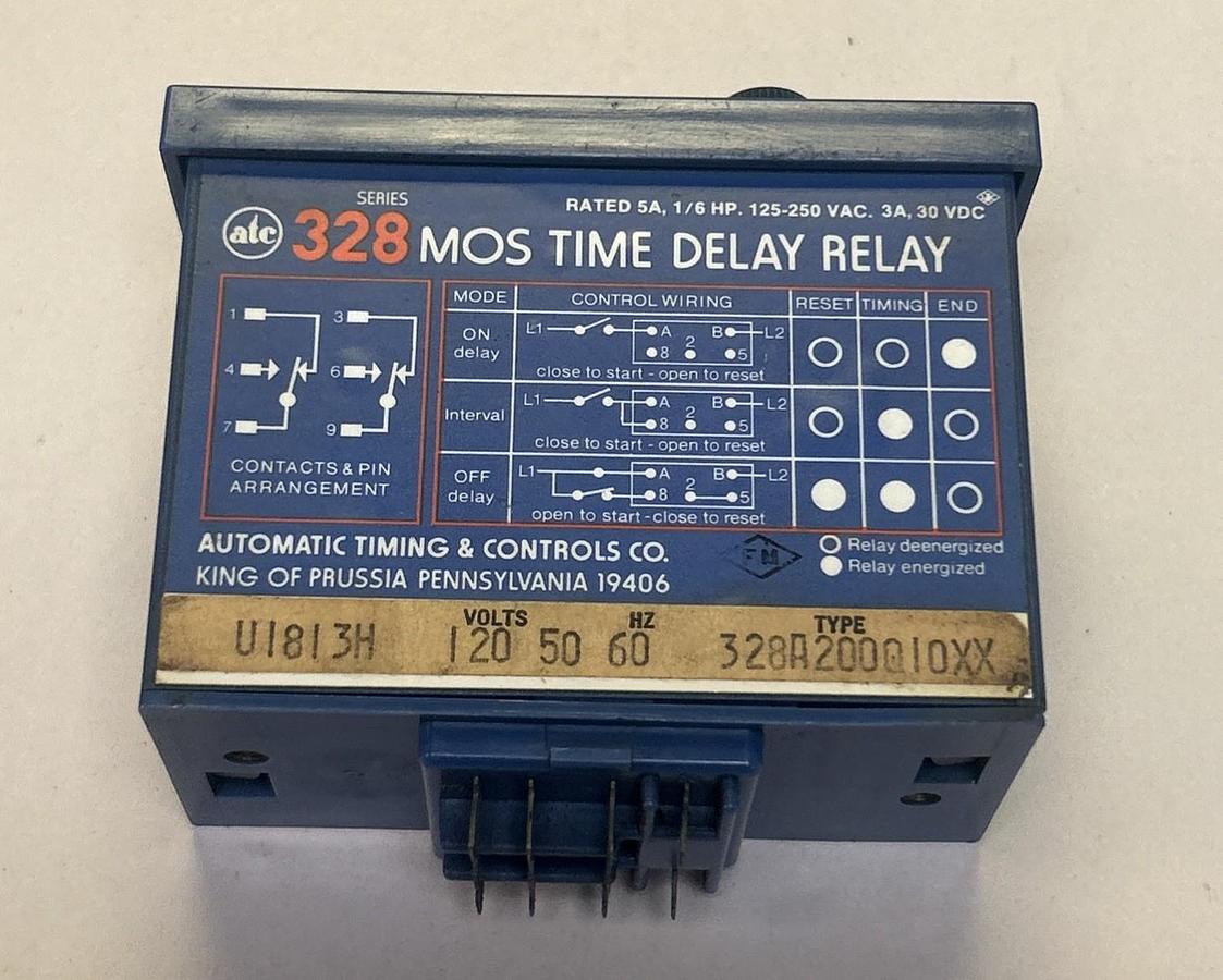 Used ATC,328A200Q10XX,TIME DELAY RELAY