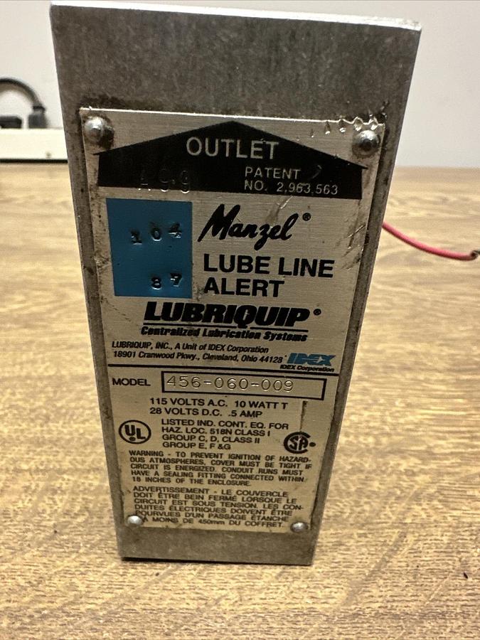 Used Manzel,456-060-009,Lube Line Alert