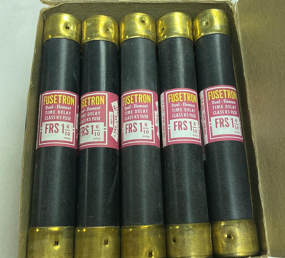 Used Bussmann,FRS-1-6/10,FUSETRON FUSES Box Of 10 NOS