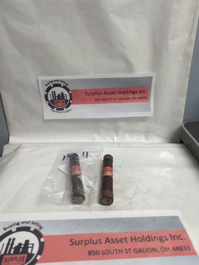 Used COOPER BUSSMANN,FRS4,FUSETRON FUSE 4 AMP LOT OF 2 PRE-OWNED