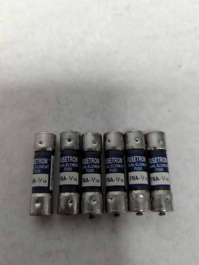 COOPER BUSSMAN,FNA-2/10,FUSETRON 2/10 AMP FUSE LOT OF 6 NOS