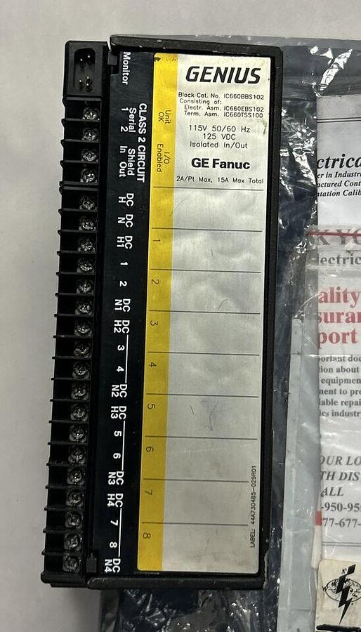 Used GE FANUC,IC660BBS102L,I/O MODULE GENIUS BLOCK REFURBISHED