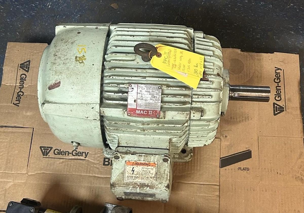 Used WESTINGHOUSE,1636B27G30,AC MOTOR 15HP 460V 1765RPM 3PH 254T FRAME