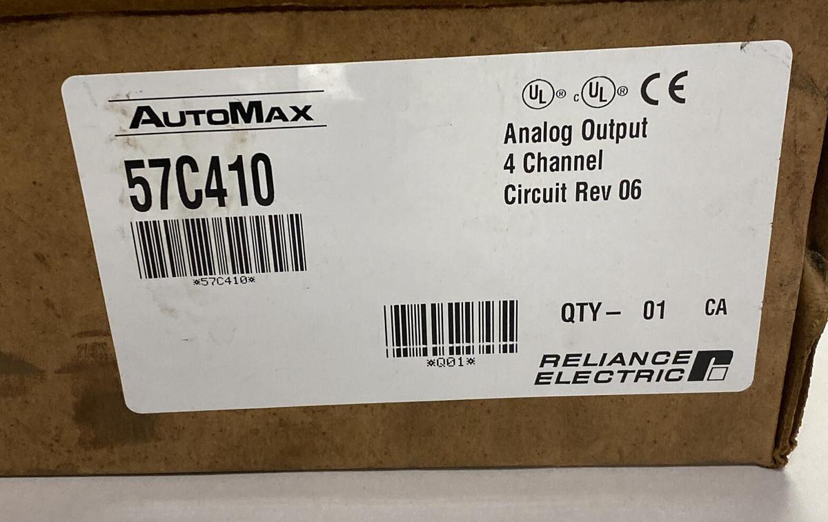 RELIANCE,57C410,ANALOG OUTPUT MODULE 4 CHANNEL CIRCUIT NOS