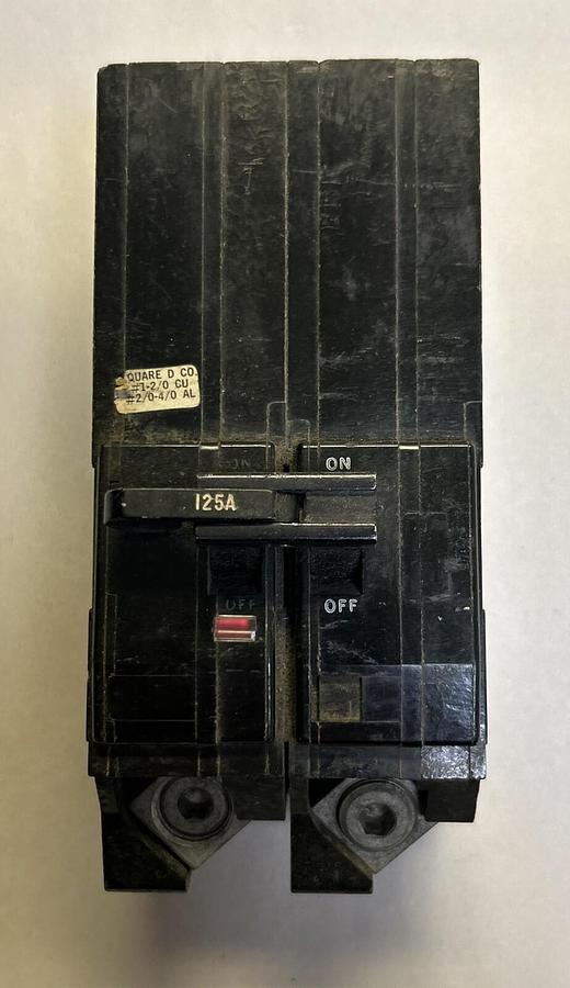 Used SQUARE D,Q12125,CIRCUIT BREAKER 125A 120/240V 2P