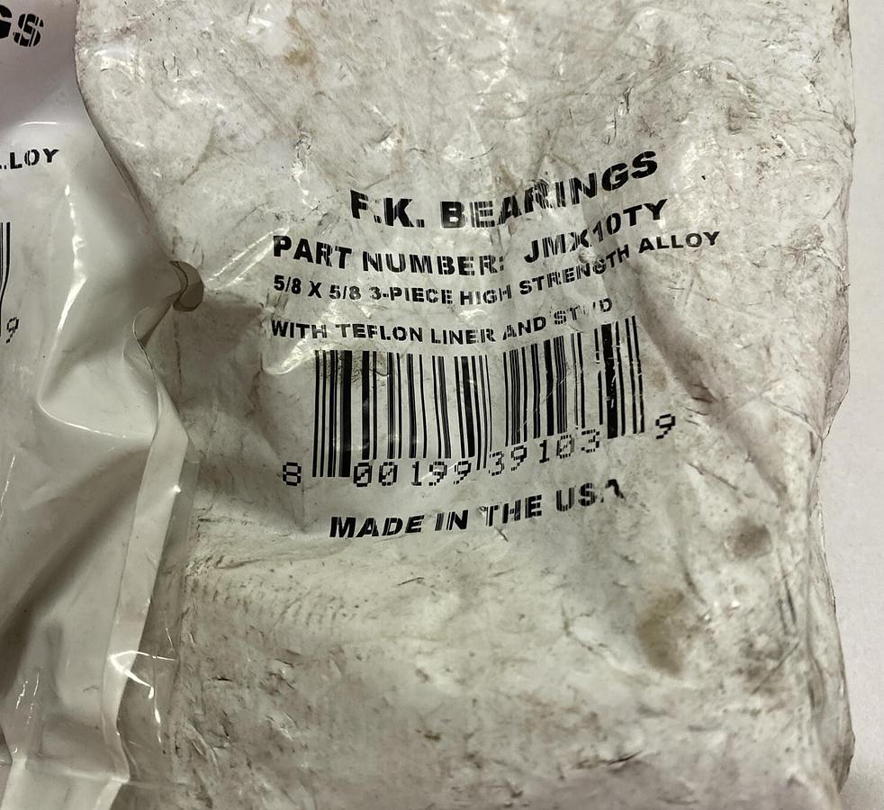 FK BEARINGS,JMX10TY,STEEL BALL JOINT ROD END MALE LOT OF 2 NEW