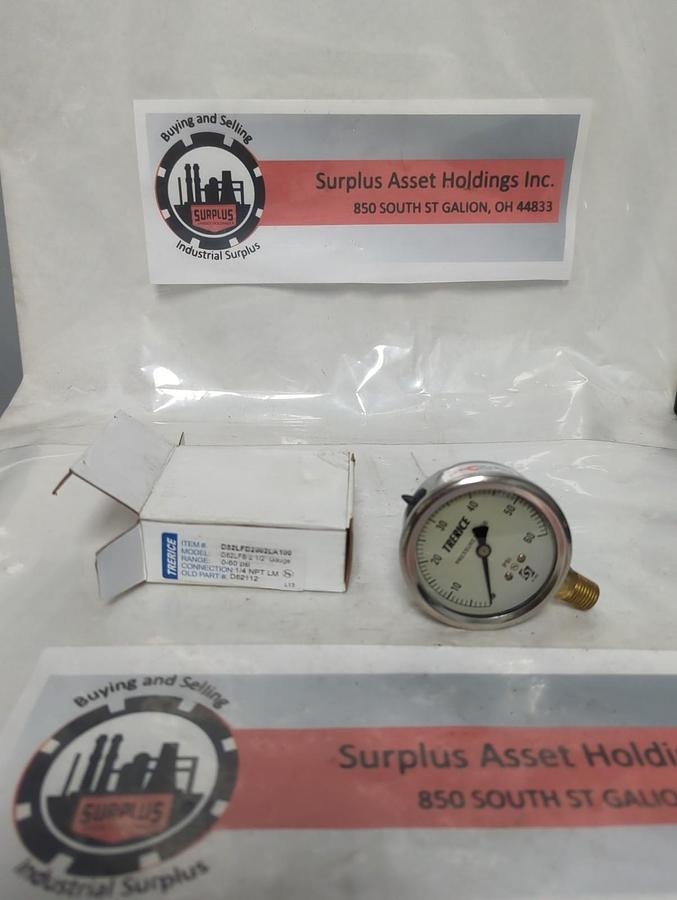 TRERICE,D82LFB2502LA100,PRESSURE GAUGE 2.5 INCH FACE 1/4 INCH LM 0-60 PSI NOS