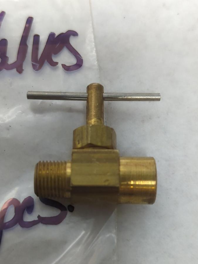 UNBRANDED,1/4 INCH,BRASS NEEDLE VALVE LOT OF 8 NOS