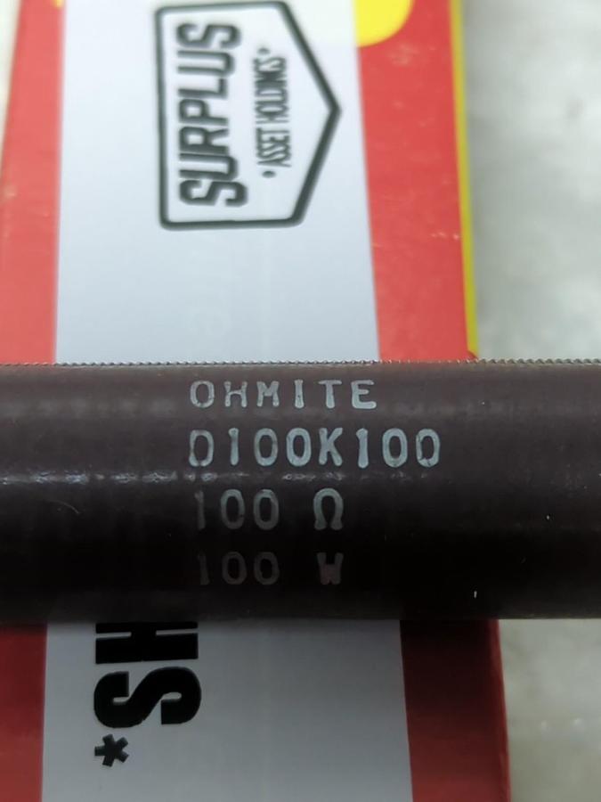 OHMITE,D100K100,RESISTOR 100 OHM 100 WATT NOS