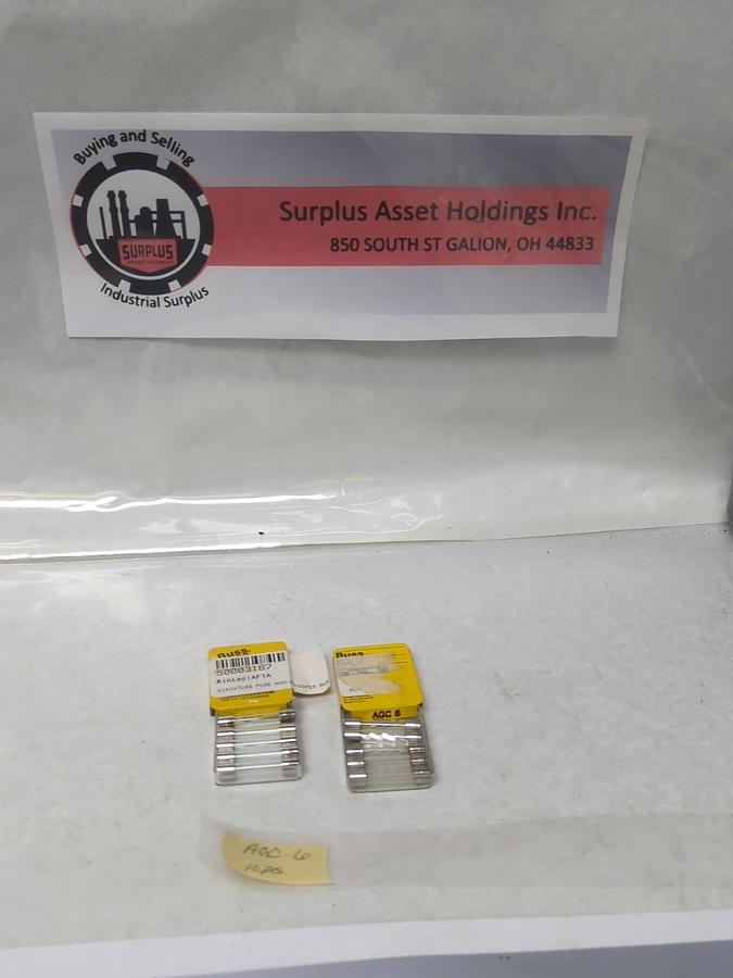 COOPER BUSSMANN,AGC-6,FAST ACTING 6 AMP FUSE LOT OF 10 NOS