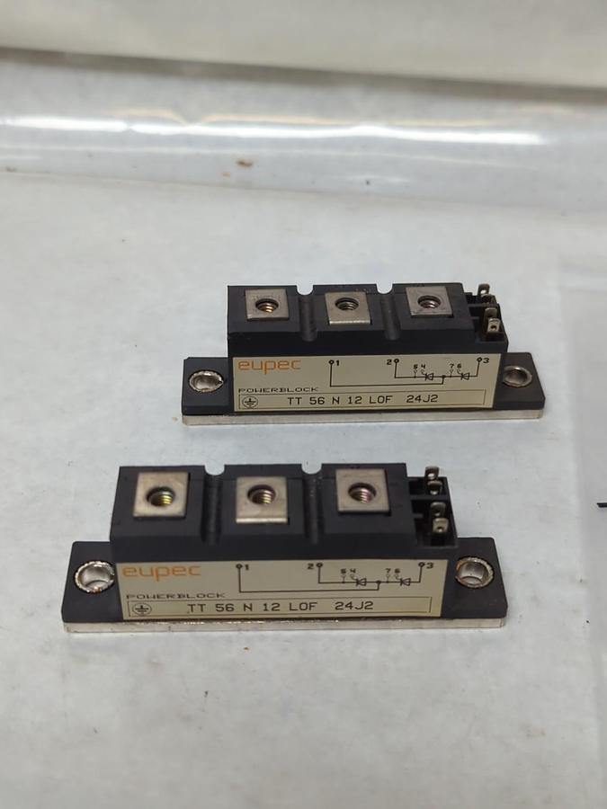 Used EUPEC,TT 56 N12 L0F 24J2,POWER BLOCK MODULE LOT OF 2 PRE-OWNED