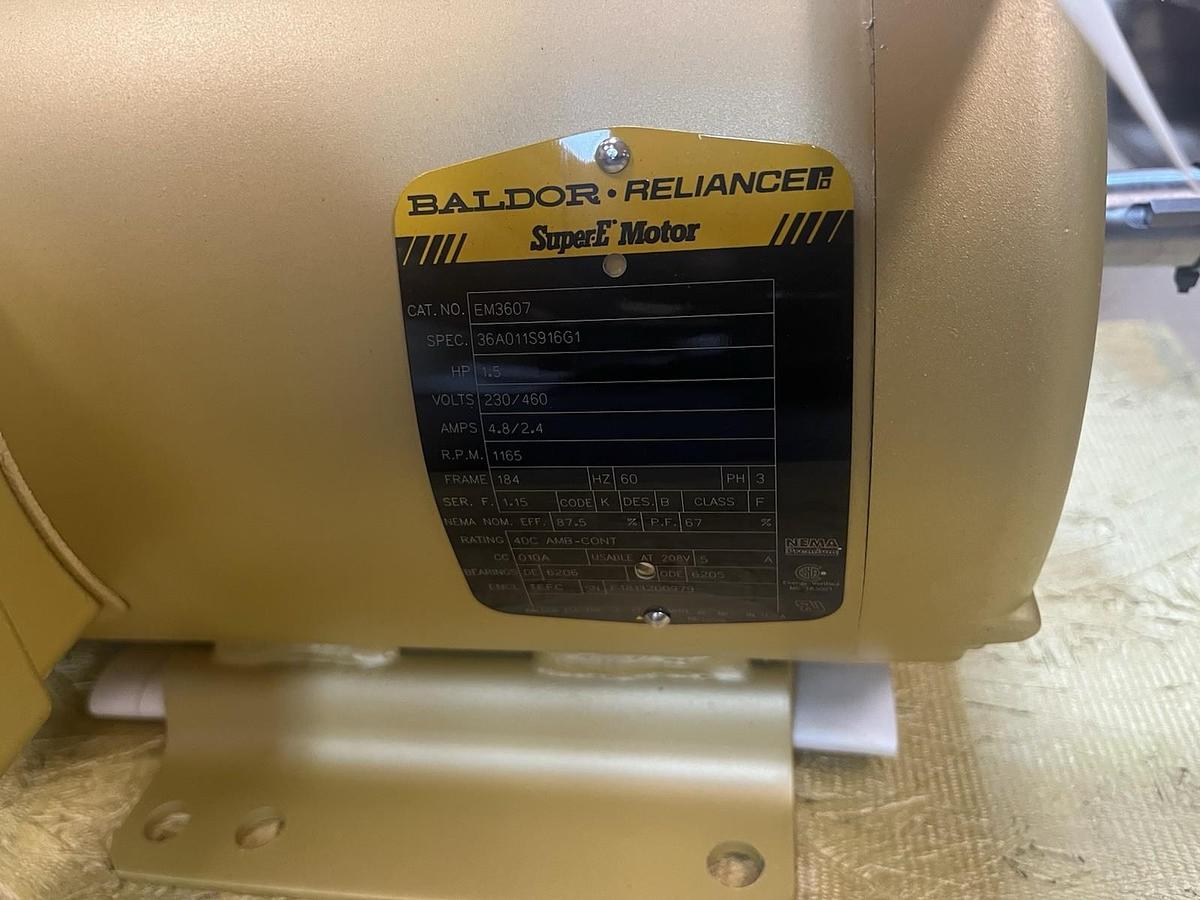 Used BALDOR,EM3607,SUPER E MOTOR 1.5HP 3PH 1165RPM FR 184
