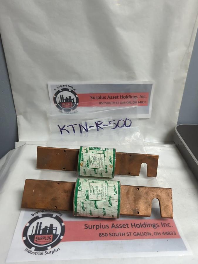 Used COOPER BUSSMANN,KTN-R-500,LIMITRON FUSE500 AMP LOT OF 2 NOS