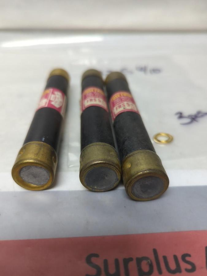 Used COOPER BUSSMANN,FRS 5-6/10,FUSETRON 5-6/10 AMP FUSE LOT OF 3 PRE-OWNED
