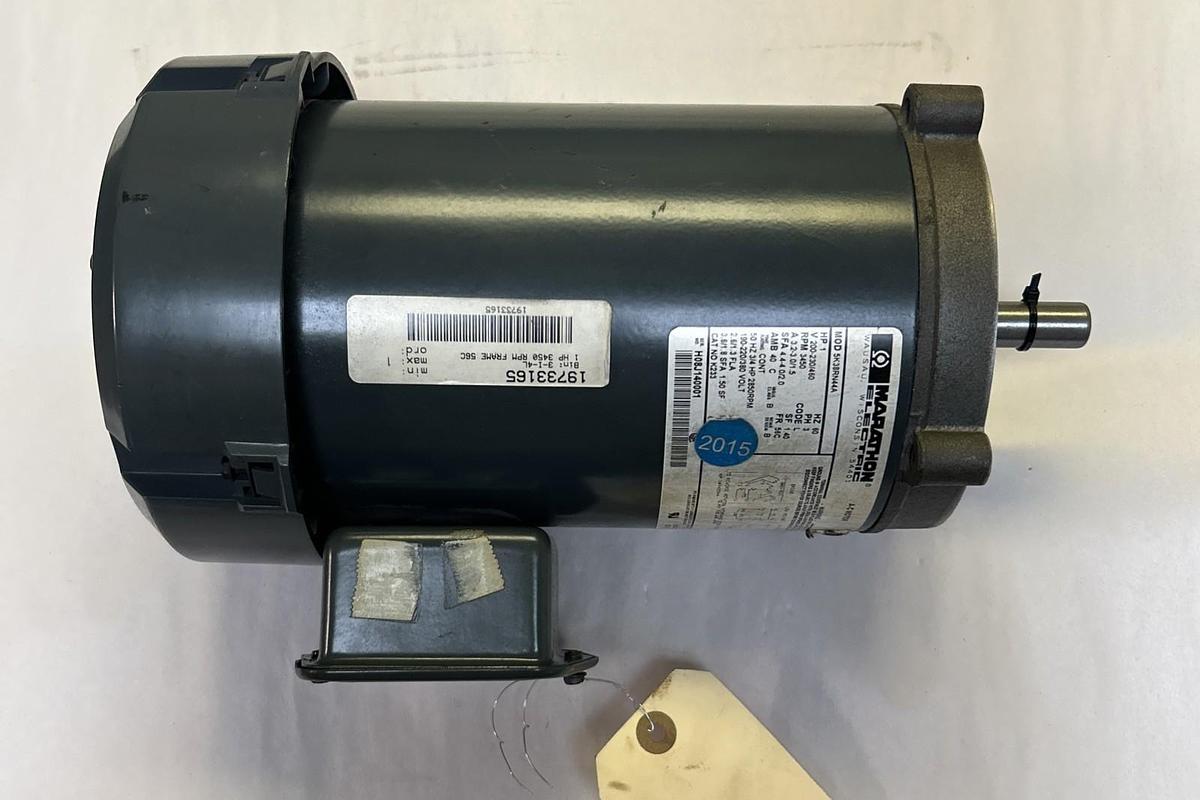 Used MARATHON,5K38RN44A,MOTOR 1HP 3450RPM 200-230/460V 3PH 56C FRAME