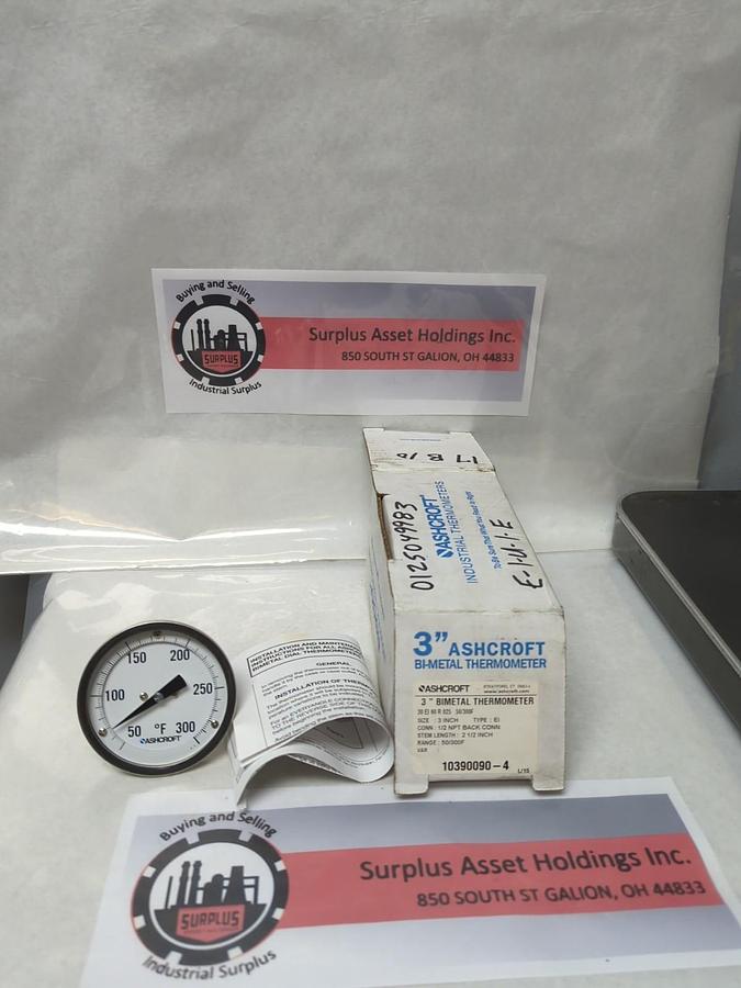 ASHCROFT,10390090-4,BI-METAL THERMOMETER 3 INCH NOS