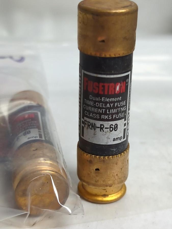 Used COOPER BUSSMANN,FRN-R-60,FUSETRON 60 AMP FUSE LOT OF 6 PRE-OWNED